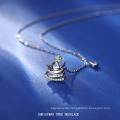 Shangjie OEM Weihnachtsgeschenk Mode Schmuck Halsketten für Frauen Zirkon Smart Halskette Weihnachtsbaum Sterling Silber Halskette